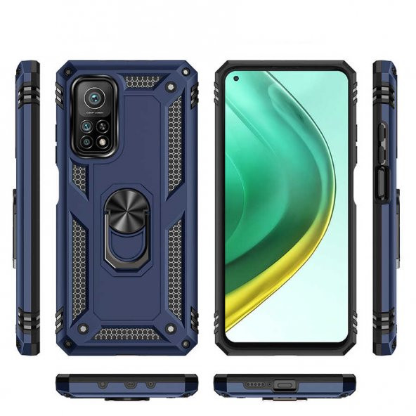 Xiaomi Mi 10T Pro 5G Kılıf Yüzüklü Magnetic Antişok Korumalı Silikon Kapak - 3
