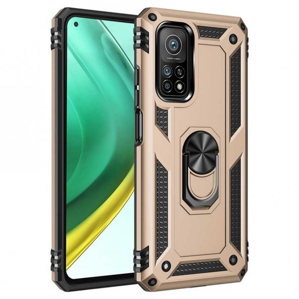 Xiaomi Mi 10T Pro 5G Kılıf Yüzüklü Magnetic Antişok Korumalı Silikon Kapak - 11