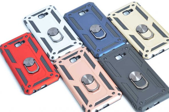 Samsung Galaxy J4 Plus Kılıf Yüzüklü Magnetic Antişok Korumalı Silikon Kapak - 11