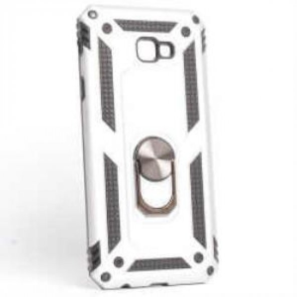 Samsung Galaxy J4 Plus Kılıf Yüzüklü Magnetic Antişok Korumalı Silikon Kapak - 12