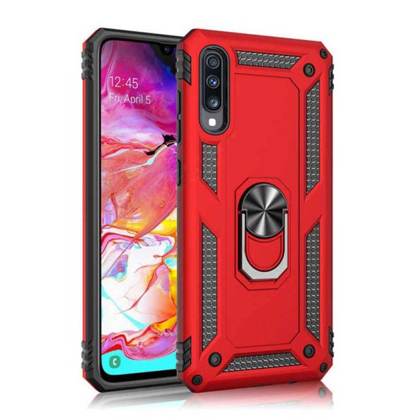 Samsung Galaxy A30S Kılıf Yüzüklü Magnetic Antişok Korumalı Silikon Kapak - 4
