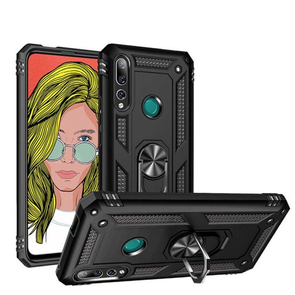 Huawei Y9 Prime 2019 Kılıf Yüzüklü Magnetic Antişok Korumalı Silikon Kapak - 8