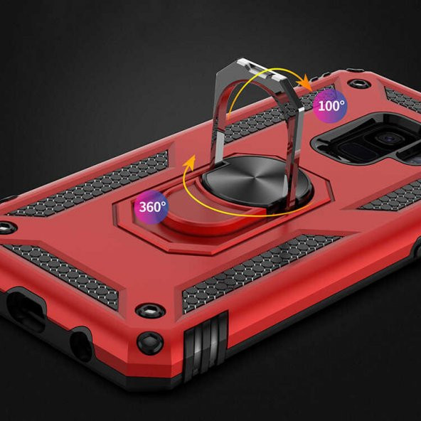 Samsung Galaxy S9 Kılıf Yüzüklü Magnetic Antişok Korumalı Silikon Kapak - 12