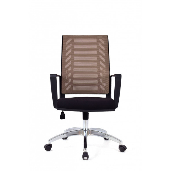 Herkese Mobilya Gardena Kahverengi Krom Çalışma Koltuğu Ofis Koltuğu