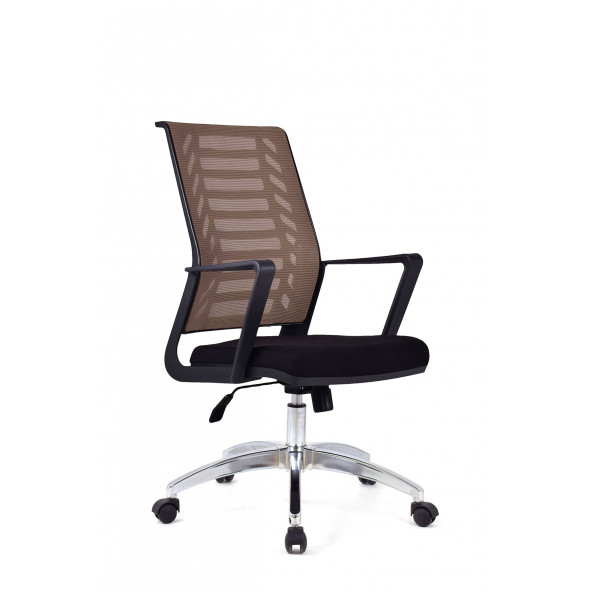 Herkese Mobilya Gardena Kahverengi Krom Çalışma Koltuğu Ofis Koltuğu - 2