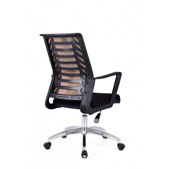 Herkese Mobilya Gardena Kahverengi Krom Çalışma Koltuğu Ofis Koltuğu - 4