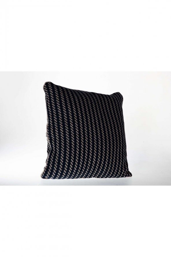 Doqu Home Stripe Desen Lacivert Dekoratif İçi Dolgulu Kırlent 45x45 - Lacivert