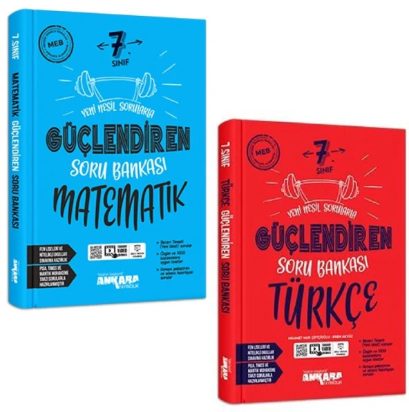 Ankara 2025 7. Sınıf Matematik + Türkçe Güçlendiren Soru Seti 2 Kitap