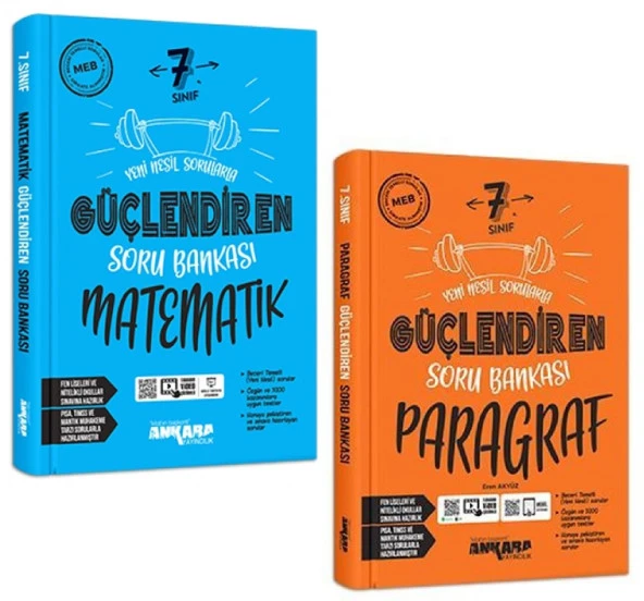Ankara 2025 7. Sınıf Matematik + Paragraf Güçlendiren Soru Seti 2 Kitap