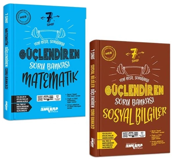 Ankara 2025 7. Sınıf Matematik + Sosyal Bilgiler Güçlendiren Soru Seti 2 Kitap