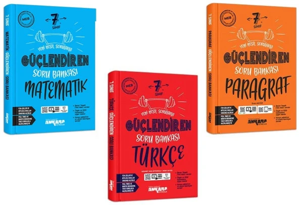 Ankara 2025 7. Sınıf Matematik + Türkçe + Paragraf Güçlendiren Soru Seti 3 Kitap