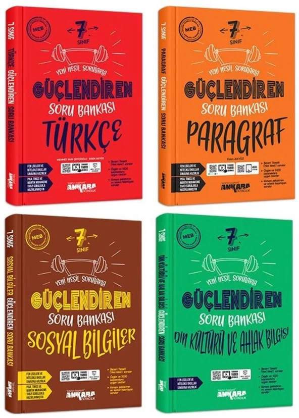 Ankara 2025 7. Sınıf Sosyal + Türkçe + Din + Paragraf Soru Seti 4 Kitap