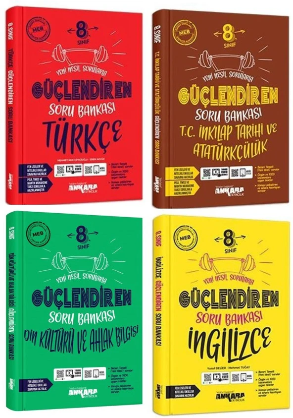 Ankara 8. Sınıf İnkılap + Türkçe + Din + İngilizce Soru Seti 4 Kitap 2023 ürün görseli