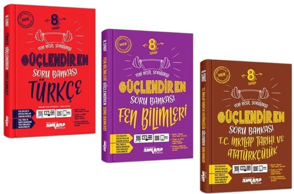 Ankara 2025 8. Sınıf Türkçe + Fen + İnkılap Güçlendiren Soru Seti 3 Kitap ürün görseli