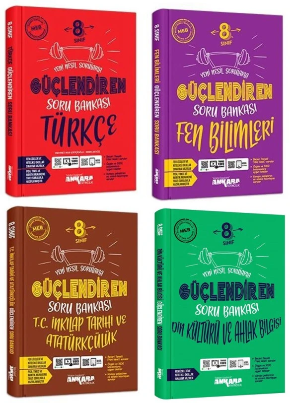 Ankara 2025 8. Sınıf İnkılap + Türkçe + Fen + Din Soru Seti 4 Kitap ürün görseli