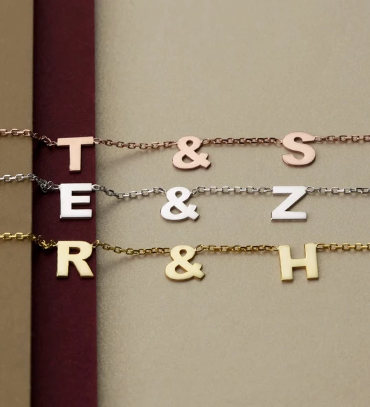 Vaoov 925 Ayar Gümüş Harfli Bileklik - Resim 4