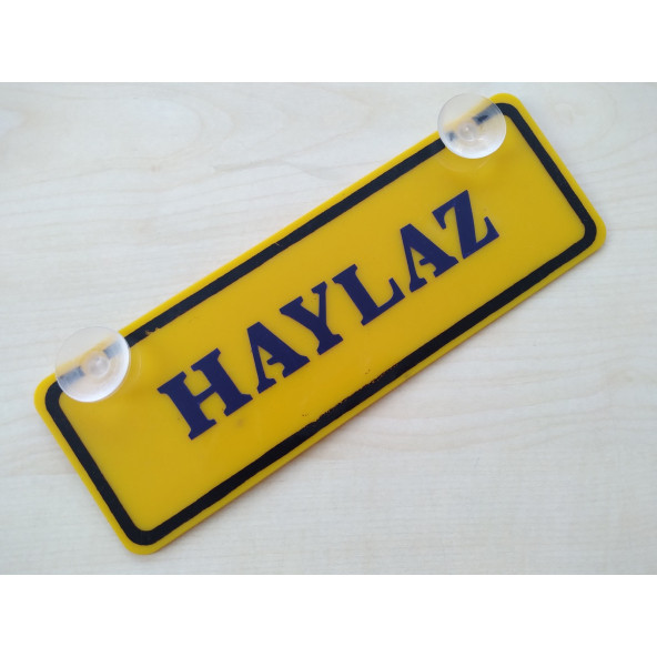 DEKOR SARI PLAKA - HAYLAZ (22x7.5cm) vantuzlu Pleksi ,Dekor Levha, DEKOR PLAKA ürün görseli