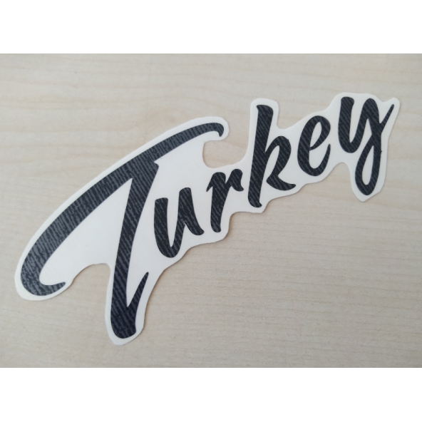 TURKEY STİCKER SİYAH 13,5x5cm TURKEY YAZISI, TURKEY ETİKETİ, TURKEY ÇIKARTMASI