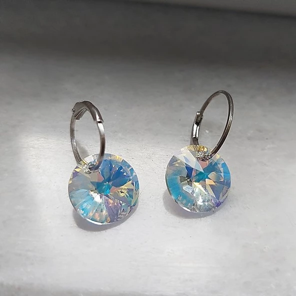 925 Ayar Gümüş Swarovski Taşlı Küpe - 3