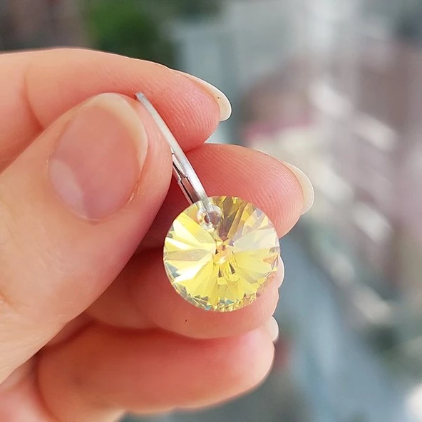 925 Ayar Gümüş Swarovski Taşlı Küpe - 4