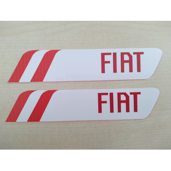 FİAT STİCKER 2li Takım 11,5x2,5cm AYNA STİCKER FİAT YAZISI - FİAT ARMASI, ETİKETİ, ÇIKARTMASI ürün görseli