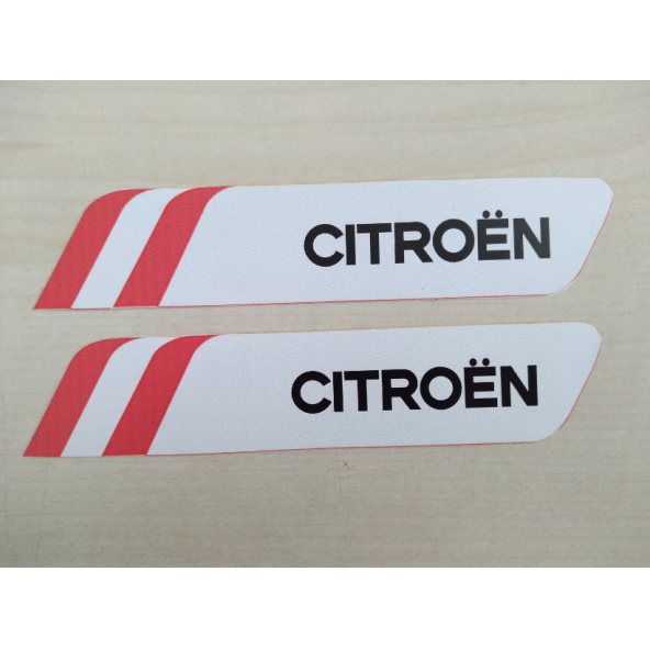 CİTROEN STİCKER 2li Takım 11.5x2.5cm AYNA STİCKER CİTROEN YAZISI ARMASI ETİKETİ ÇIKARTMASI ürün görseli