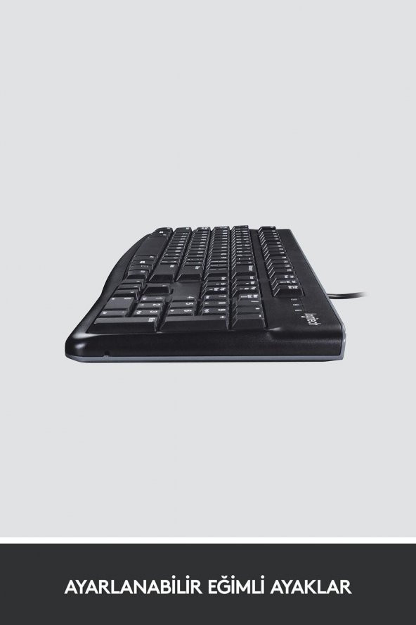 Logitech Q Türkçe Kablolu Klavye Usb Siyah Kablolu Klavye Sıvı Temasına Dayanıklı - 3