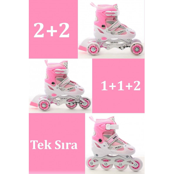 Alıştırma Pateni Çocuk Paten 2+2, 2+1 ,Tek Sıralı Kullanım Özellikli Işıklı Paten - 2