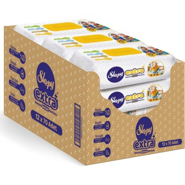 SLEEPY EXTRA HASSAS ISLAK HAVLU 12X70 - 1