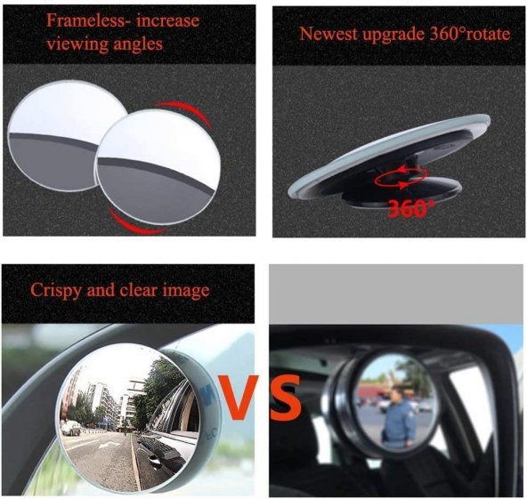 Araç Kör Nokta Aynası Oynar 50mm Yuvarlak 2li - 6