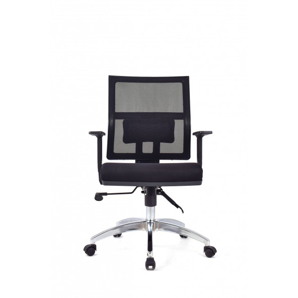 Herkese Mobilya Riva Siyah Krom Çalışma Koltuğu Ofis Koltuğu