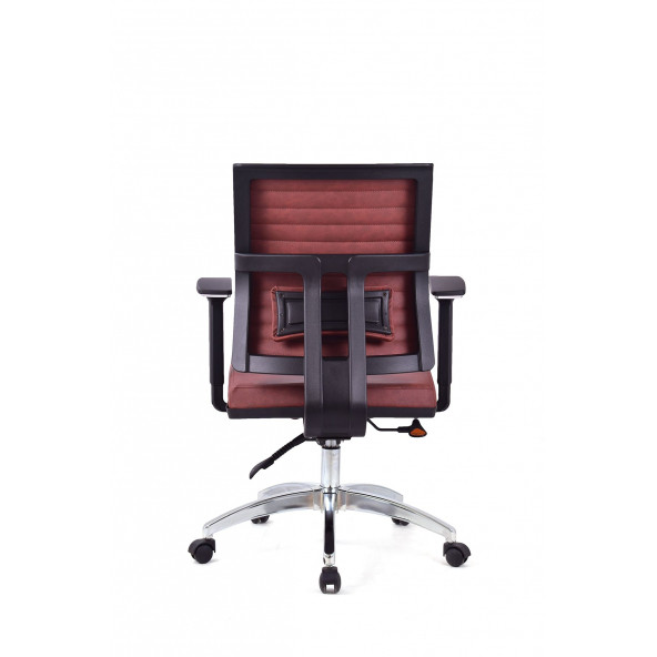 Herkese Mobilya Riva Bordo Krom Çalışma Koltuğu Ofis Koltuğu - 5