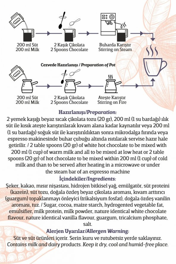 Beyaz Sıcak Çikolata Tozu 1000G - 5