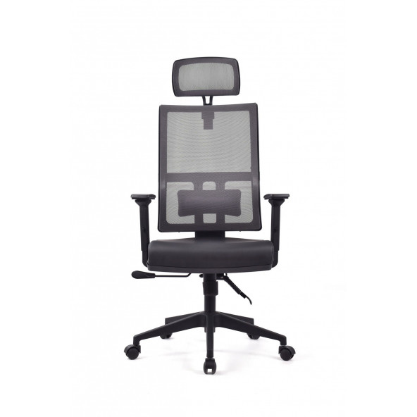 Herkese Mobilya Perla Siyah Fileli - Deri Pls Makam Koltuğu Ofis Koltuğu