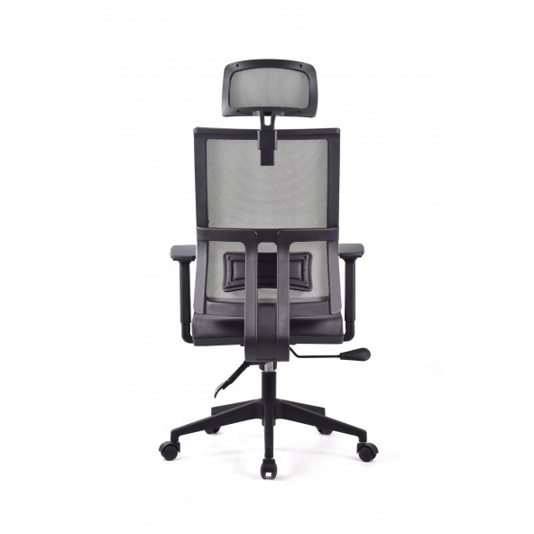 Herkese Mobilya Perla Siyah Fileli - Deri Pls Makam Koltuğu Ofis Koltuğu - 5