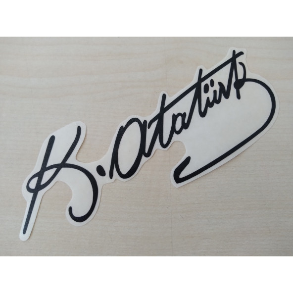 K. ATATÜRK STİCKER Siyah 15,5x5,5cm ATATÜRK İMZASI STİCKER, ATATÜRK ETİKETİ, ATATÜRK ÇIKARTMASI