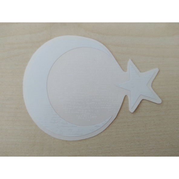 AY YILDIZ STİCKER BEYAZ 8x6cm TÜRK BAYRAĞI STİCKER - AYYILDIZ ETİKETİ - TÜRK BAYRAĞI ÇIKARTMASI