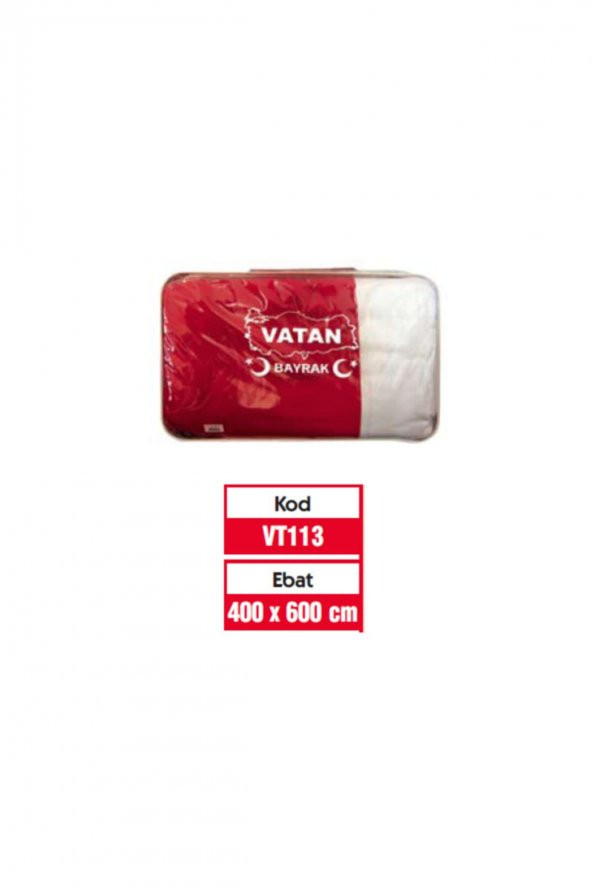 Vatan Bez Bayrak Türk 100 Polyester 400x600 Vt113