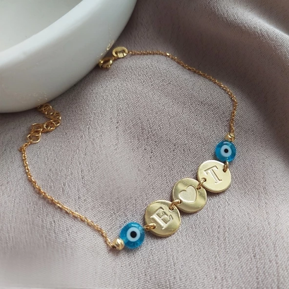 Vaoov 925 Ayar Gümüş Boncuklu Harf Bileklik - Resim 4