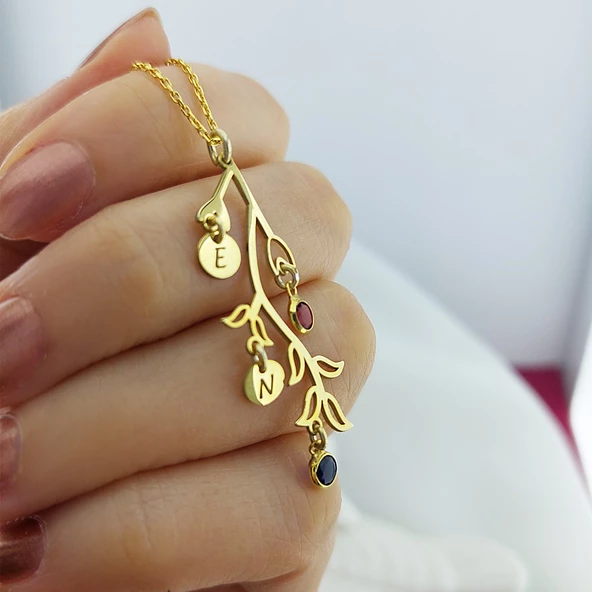 Vaoov 925 Ayar Gümüş Renkli Taşlı Sallantılı Kolye - Resim 5