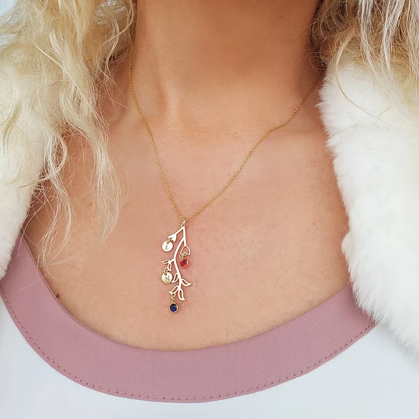 Vaoov 925 Ayar Gümüş Renkli Taşlı Sallantılı Kolye - Resim 2