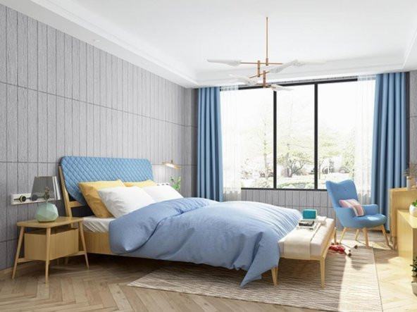 Renkli Duvarlar Kendinden Yapışkanlı Gri Tuğla Desen Duvar Kağıdı Paneli NW38 - 2