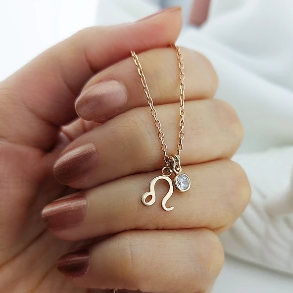 Vaoov 925 Ayar Gümüş Aslan Burcu Kolye ürün görseli