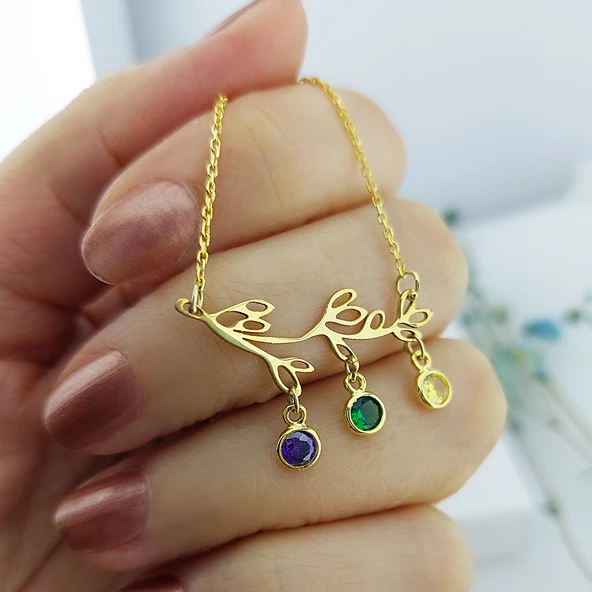 Vaoov 925 Ayar Gümüş Renkli Taşlı Kolye ürün görseli 1