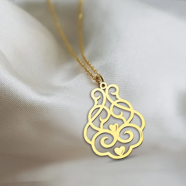 Vaoov 925 Ayar Gümüş Kalpli Helezon Kolye ürün görseli