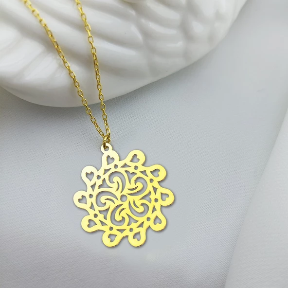 Vaoov 925 Ayar Gümüş Kalpli Çarkıfelek Kolye ürün görseli