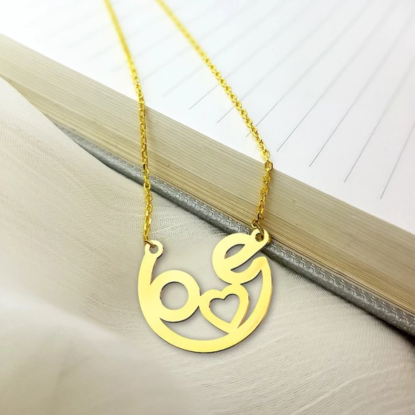 Vaoov 925 Ayar Gümüş Love Yazılı Kolye ürün görseli 1