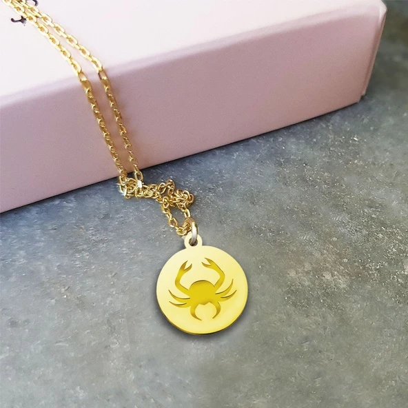 Vaoov 925 Ayar Gümüş Yengeç Burcu Kolye ürün görseli