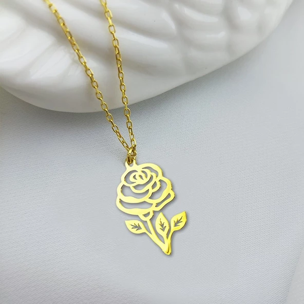 Vaoov 925 Ayar Gümüş Gül Kolye ürün görseli