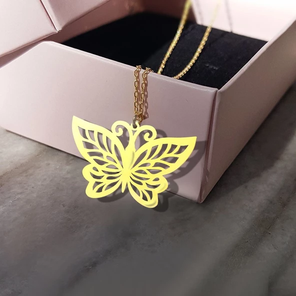 Vaoov 925 Ayar Gümüş Kelebek Kolye ürün görseli